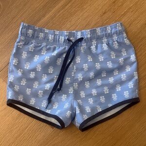Boys Minnow Light Blue Swim Trunks with Navy Trim